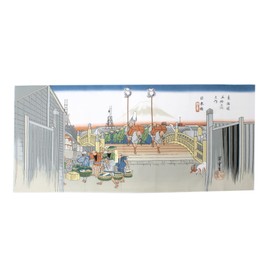 Made in Japan Cotton Tenugui Traditional Hand Towe Handkerchief Ukiyoe Gift Souvenir (Oedo Nihonbashi Pattern)