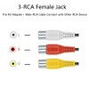 Video AV Composite Input Adapter RCA to 3.5mm Cable Replacement