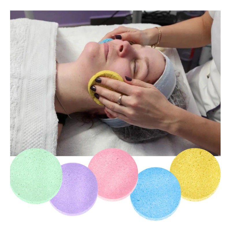 Pack Esponjas Faciales Celulosa Suave Comprimida Amarillas