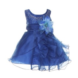 Cinderella Couture Baby Girls' Cascading Organza Dress Royal Lg 18M (B1101)