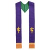 BLESSUME Church Pastor Reversible Stole with Tassels (Purple & Green)