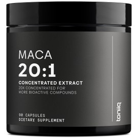 Toniiq  Cápsulas de raíz de Maca 10,000 mg  Extracto Ultra Concentrado  Orgánico  90 cápsulas.                                                        