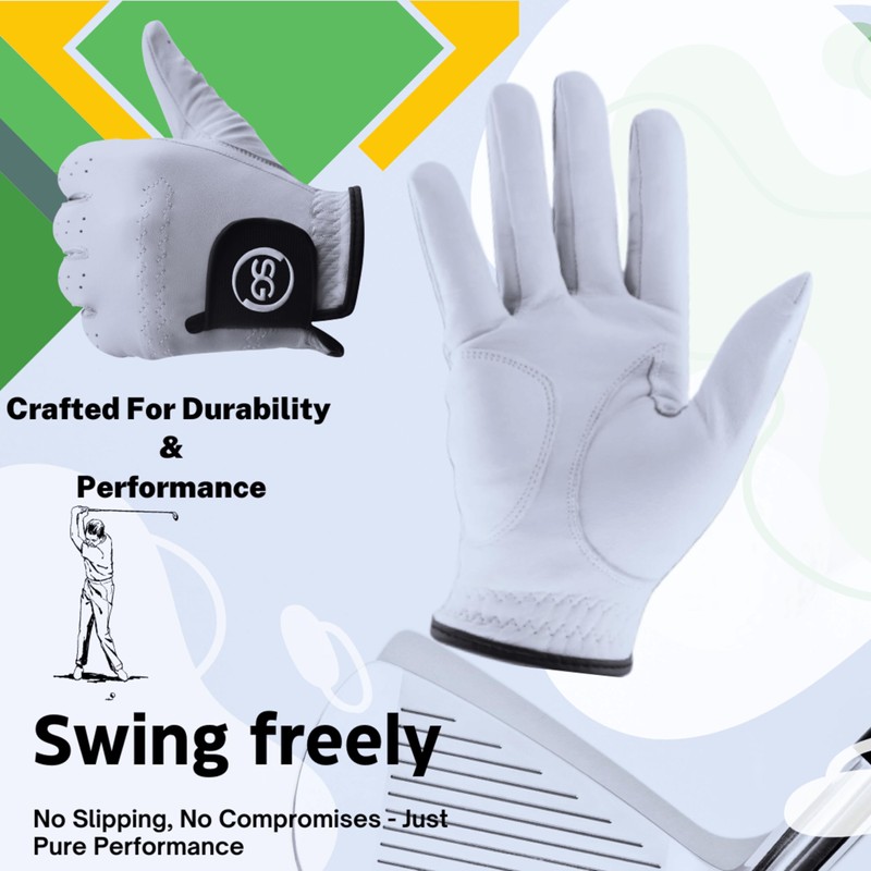 H-Cube Leather Golf Gloves Men Right Handed Golfer Medium Large