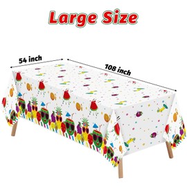 BeYumi 3 Packs Fruit Theme Table Cover Decorations Watermelon Pineapple Disposable Plastic Tablecloths for Kids Birthday Baby Shower Summer Fruit Hawaii Party Decorations Supplies, 54x108 inch