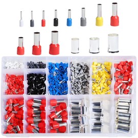 Shengbowi Wire Ferrule Kit Copper Crimp Terminals Insulated Pin Cord End Cable Connectors 900PCS AWG 22 20 18 16 14 12 10 7 5 4 2 1/0 2/0 3/0 Gauge