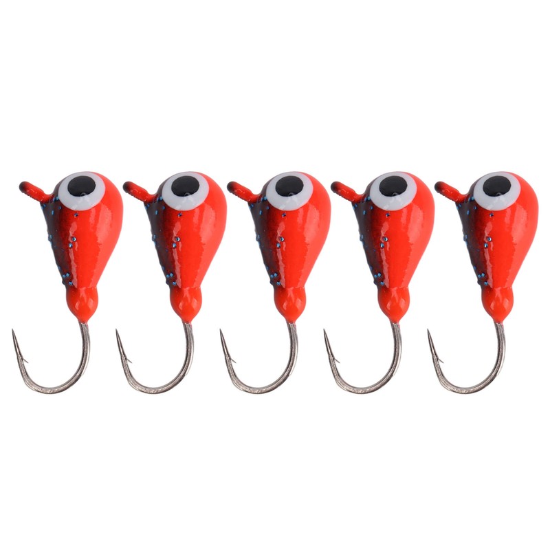 5 PCS Ice Fishing Jigs Kit Winter Fishing Perch Hooks