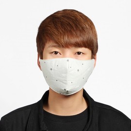 3D Star Pattern 3-Layer Cotton Mask with Filter (Gray) Pure Cotton Mask 3ea