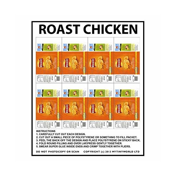MyTinyWorld Dolls House Miniature Packaging Sheet of 8 Walkers Roast