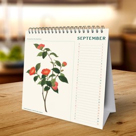 RHS Royal Horticultural Society 2025 Desk Easel Calendar and Slim Pocket Diary Bundle with Free Organisational Stickers