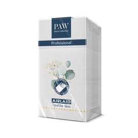 PAW - Airlaid Napkins - Fabric-Like (1/8 Pocket) I Pack of 25 I Ideal for Weddings, Christenings, Communion, Birthdays I Fabric Napkins - Leaves, Eucalyptus, Gold I Colour: Golden Eucaliptus