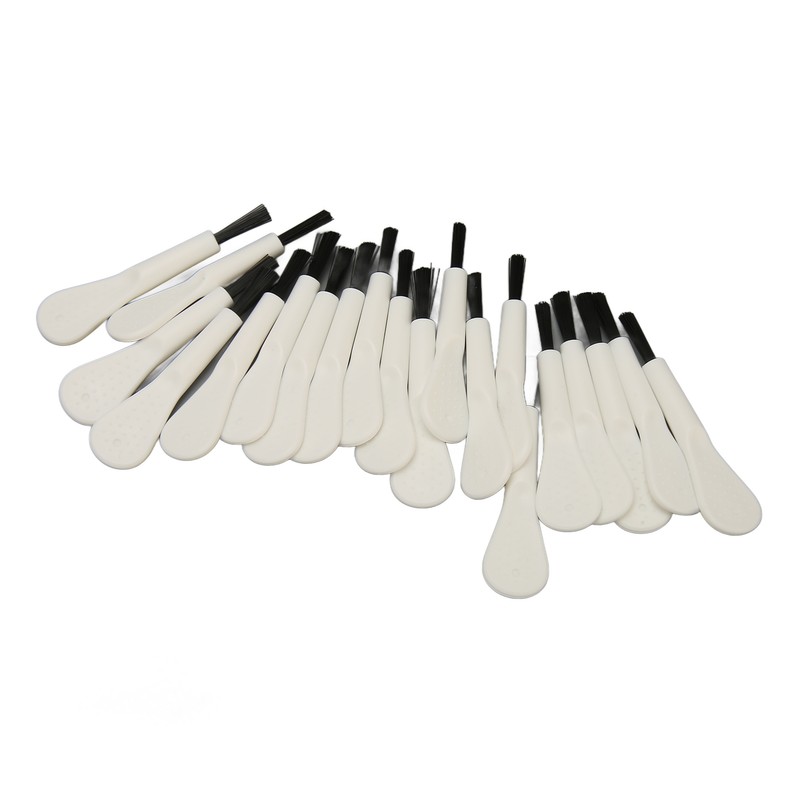 20pcs White Handle Black Hair Sound Aid Cleaning Brush Professional