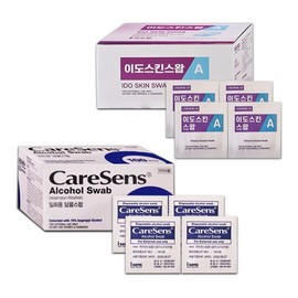 CareSense Ido Skin Swap Alcohol Cotton Swabs 100 sheets 10 packs, 10 boxes of Ido Skin Swap A