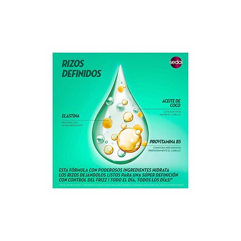 Sedal Crema Peinar Rizos Definidos 300 Restauración Instantánea Filtro