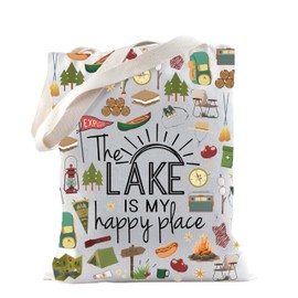 TSOTMO Lake Life Gift Boating Tote Bag For Lake Days Summer Life Gift Lake Vacation Summertime Gifts (Lake Tote)