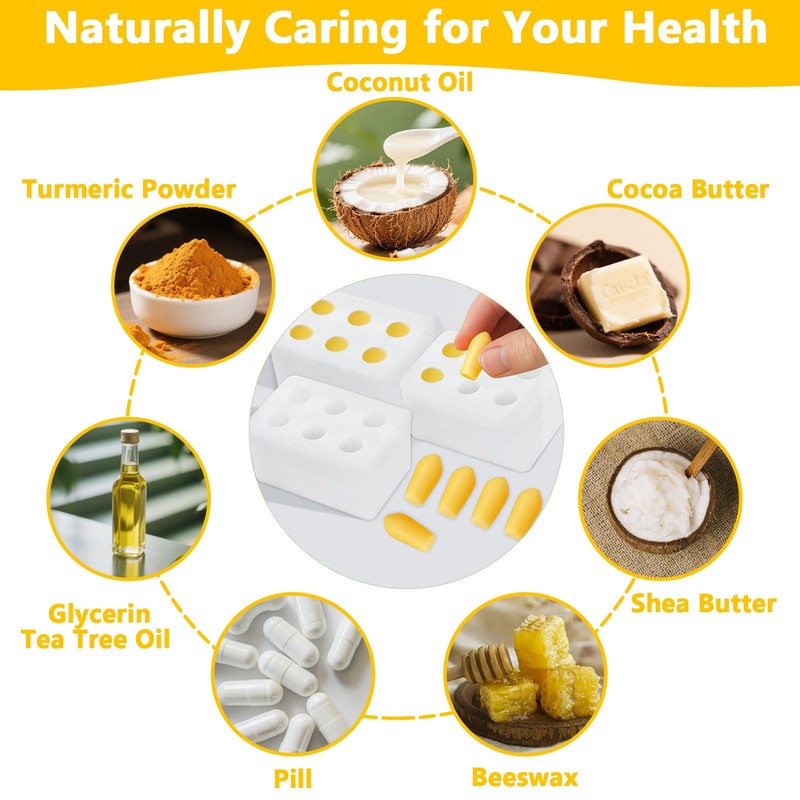 Reusable Silicone Suppository Molds Kit – 4-Pack 2ML Molds for