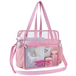 USPECLARE Clear Tote Stadium Approved, Security Travel & Gym Clear Bag for Work Sports Games Concerts
