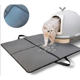 Okavango DERİ TABAN Elekli Kedi Tuvalet Önü Paspası Kedi Paspası, Kedi Kumu Paspası, Katlanabilir Büyük Boy Kedi Tuvalet Önü Paspası, Yıkanabilir 70x60