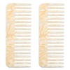 2 Pack Tortoise Shell Wide Comb White Detangling Combs Shower