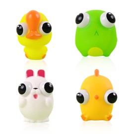 Squishy Toy, 4 Pieces Mochi Squishy Easter, Easter Mochi Squishies, Eyes, Squeeze Toy, Anti Stress Toy, Squeeze Toy Children, Gifts for Easter, Christmas, Birthday Parties (4 Pieces)