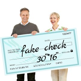 30"x16" Jumbo Blank Event Check Poster - Dry Erase Ceremonial Display Board for Awards Banquets & Fundraising Presentations, Foldable Charity Donation Prop