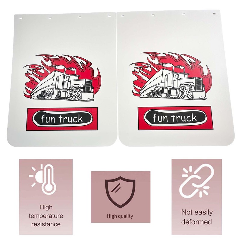 BST BSSP 2PCS Universal 24"x30" Mudflaps, White Straight Splash Guard