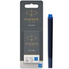 PARKER QUINK Long Fountain Pen Ink Refill Cartridges, Washable Blue,