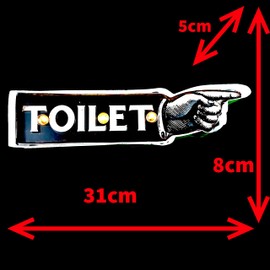 DiiliHiiri Bathroom Retro Sign - Sign Vintage Services Home Decor LED Retro | 31 x 8 x 5 cm (9100)