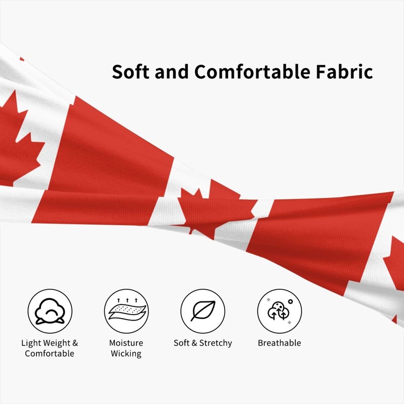 Canada Flag Headband, National Flag Athletic Headbands, Moisture Wicking Sweatband