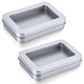 Zyghjort Travel Cotton Swab Holder, 2 Pcs 3.4 × 2.3 Inch Portable Floss Pick Holder Travel Qtips Case Small Metal Storage Box with Lid for Bathroom Desktop Organizing Cosmetic Hair Ties Small Items