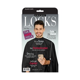 Cricket Hand Talker Haircutting Cape Water Resistant, Salon Cape for Hair Stylists, Barbers with Hand Openings for Client Mobility, Black
