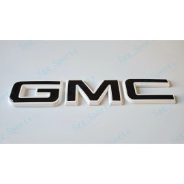 Auto GMC 2019-2025 GMC Sierra 1500 2500HD 3500HD Rear Tailgate White Black OVERLAY Emblem