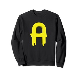 Creative Bold Yellow Letter A - Design Alphabet - Marker Sweatshirt