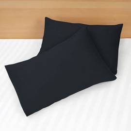 Imperial Rooms Single Duvet Cover Set Brushed Microfiber Plain Black Christmas Bedding Set – Button Closure Ultra Soft 2 PCs Quilt Cover with Pillow Case (135 x 200 Cm)