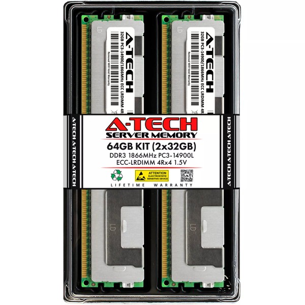 A-Tech 64GB 2x 32GB PC3-14900L LRDIMM Dell PowerEdge R420 C6220