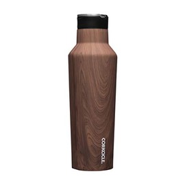 Corkcicle Canteen Sport Collection - Water Bottle & Thermos - Triple Insulated Shatterproof Stainless Steel (20 oz, Walnut Wood)