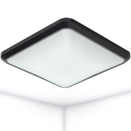 Oktaplex lighting Pino LED Ceiling Light Anthracite Square 12 Watt 850 lm 3000 K Warm White Ceiling Light 25 cm