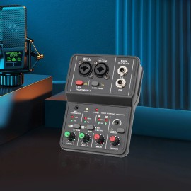 Unbranded 2 Channel Mixing Console Live Studio Audio DJ Mixer Sound Board USB Interface