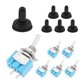 Smgda Toggle Switch with 5.9 inch (15 cm) Cable 6A/125VAC, 3A/250VAC 2 Pin SPST ON-OFF Rocker Toggle Switch for Car Auto Truck Boat Home Appliance DIY Repair Pack of 2 (2 Pins, 2 Positions, 6 Pieces)