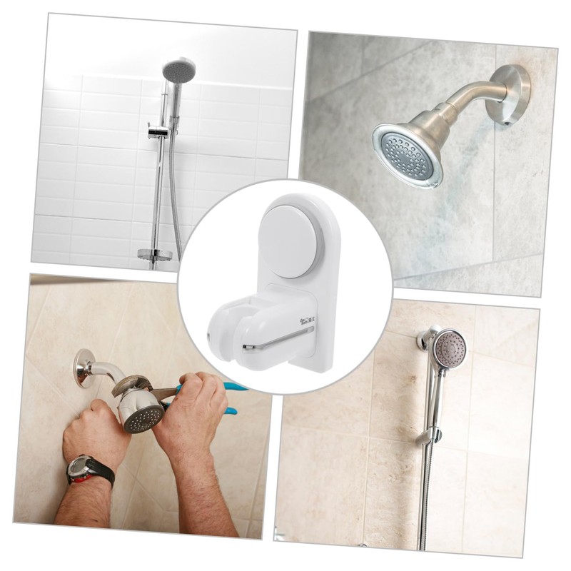 Operitacx Adjustable Wall Mounted Suction Shower Head Bracket Punch Base