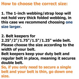 TACNEX Duty Belt Keepers w/Hook & Loop Closure for 1.75" Wide Utility Belt Loop Stays Nylon Tactical Belt/Strap Holder Retainer Police Law Enforcement Security Military Accessories BK