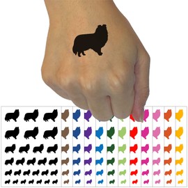 Shetland Sheepdog Sheltie Dog Solid Temporary Tattoo Water Resistant Fake Body Art Set Collection - Orange (One Sheet)