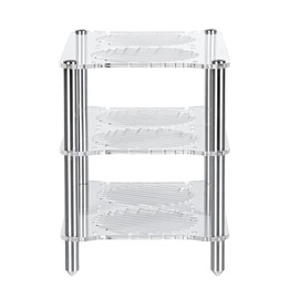 Fosi Audio Acrylic Amplifier Rack for Cooling Fan, Sturdy Audio Equipment Rack for Home Theater, HiFi and AV Component Rack, Ventilated Speaker Stand for Studio and Audio Devices