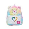 Hot Topic Care Bears Pastel Rainbow Fuzzy Mini Backpack Multi