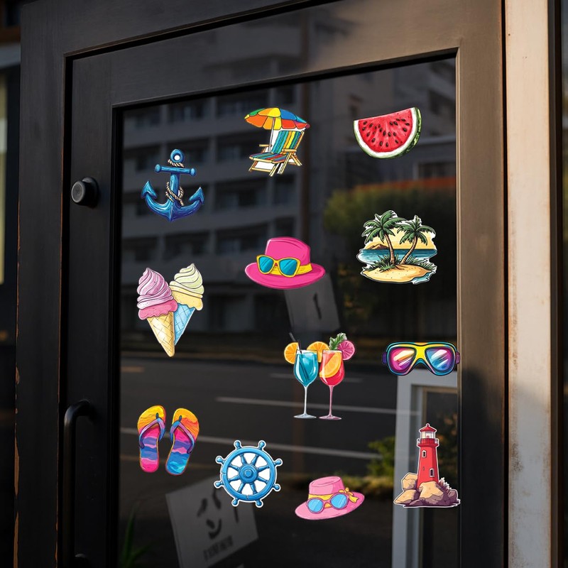 Tropical Summer Beach Vacation Stickers Pack 24Pcs Vinyl Waterproof for