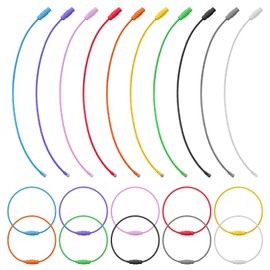 20 Pcs Metal Wire Keychains, 6 inch Stainless Steel Loops 2mm Wire Key Rings Kit Colored Coated Keychain Cable Connecter for Luggage Tags, Key Tags, Keyrings, Kitchen Utensils