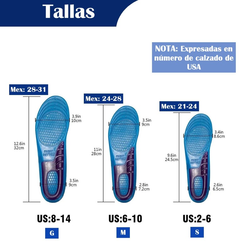 Plantillas de Gel Silicon Masajeadora Ortopédica Descanso Recortables | 2