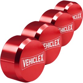 Vehiclex 4-Pack Heavy-Duty Puck Lock Set – Keyed Alike, Hidden Shackle Lock – Rust-Resistant Security for Trailers, Garages, Containers – Red