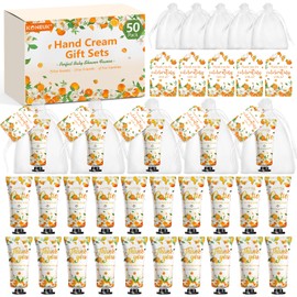 KONEUK 50 Pack Bulk Hand Cream Sets, Christmas Stocking Stuffers Gifts, Bridal Shower Favors, Wedding Shower Favors and Baby Shower Favors for Guests, Thank You Gifts for Women (Orange)
