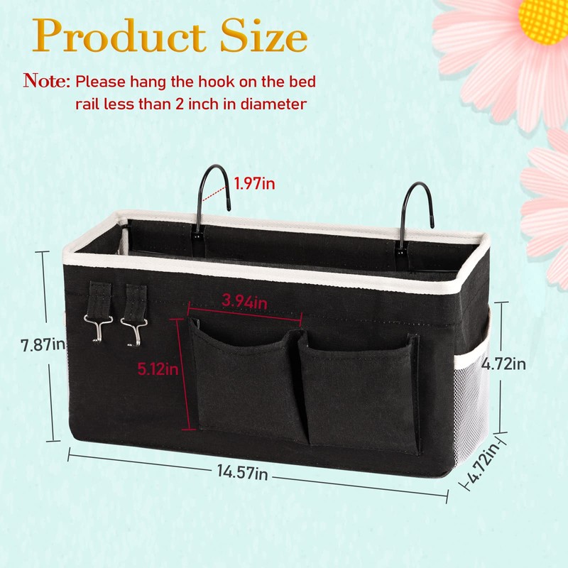 Ozzptuu Bedside Storage Caddy/Bedside Hanging Storage Bag for Headboards Bunk