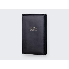 Nbla, Santa Biblia, Ultrafina, Letra Grande, Leathersoft, Negro, Palabras de Jesús En Rojo, Con Cierre